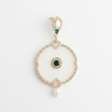 Load image into Gallery viewer, White Opal Finish Emerald Crystal Drop Earrings
