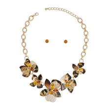 Load image into Gallery viewer, Collar Leopard Die Cut Gold Flower Artisan Necklace
