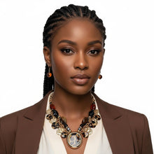 Load image into Gallery viewer, Pendant Global Artisan Leopard Gold Disc Necklace
