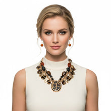 Load image into Gallery viewer, Pendant Global Artisan Leopard Gold Disc Necklace
