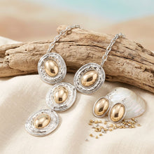 Load image into Gallery viewer, Pendant Silver Organic Oval Gold Dome Necklace
