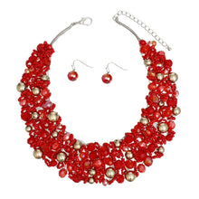 Load image into Gallery viewer, Bib Red Artistic Glass Copper Choker Necklace
