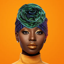 Load image into Gallery viewer, Turban Pre-Tied Flower Multicolor Zebra Women
