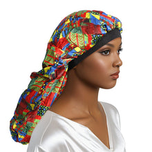 Load image into Gallery viewer, Braids Bonnet Cap Green African Tribal Print Unisex
