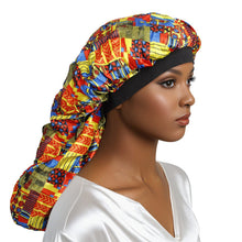 Load image into Gallery viewer, Braids Bonnet Cap Red African Tribal Print Unisex
