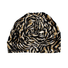 Load image into Gallery viewer, Turban Pre-Tied Flower Velvet Zebra Print Women
