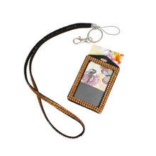 Load image into Gallery viewer, Brown Rhinestone ID Lanyard Clip Keychain
