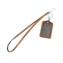 Load image into Gallery viewer, Brown Rhinestone ID Lanyard Clip Keychain
