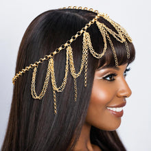 Load image into Gallery viewer, Head Chain Gold Draped and Drop Chains Women
