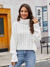 Load image into Gallery viewer, Turtle Neck Cable-Knit Sweater
