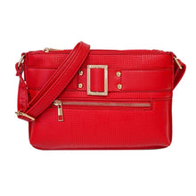 Load image into Gallery viewer, Red Leather Buckle Crossbody
