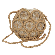 Load image into Gallery viewer, Brown Straw Wheel Crossbody
