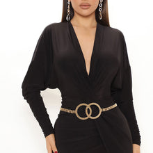 Load image into Gallery viewer, Gold Embellished Double Circle Chain Belt
