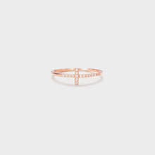 Load image into Gallery viewer, Cross Inlaid Zircon 925 Sterling Silver Ring
