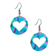 Load image into Gallery viewer, Rainbow Metal Cutout Heart Earrings
