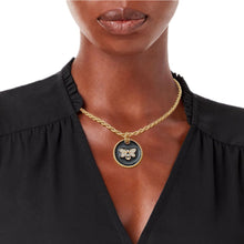 Load image into Gallery viewer, Black Bee Pendant Gold Twisted Chain
