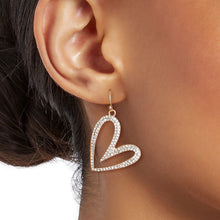 Load image into Gallery viewer, Gold Angled Heart Earrings
