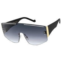 Load image into Gallery viewer, Black One Piece Lens Stripe Sunglasses
