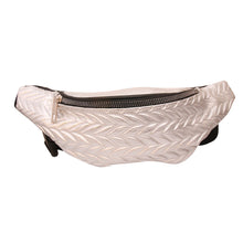 Load image into Gallery viewer, Silver Leather Chevron Fanny Pack
