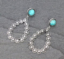 Load image into Gallery viewer, Artificial Turquoise Teardrop Earrings

