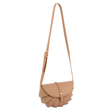 Load image into Gallery viewer, Light Brown Pleated Semicircle Crossbody

