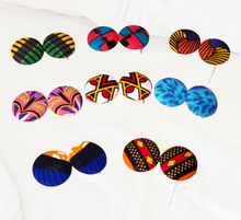 Load image into Gallery viewer, Artisan Collection - Ankara Multi Button Earrings- E1037
