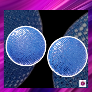 Artisan Collection - Blue Metallic Button Earrings