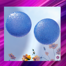 Load image into Gallery viewer, Artisan Collection - Blue Metallic Button Earrings
