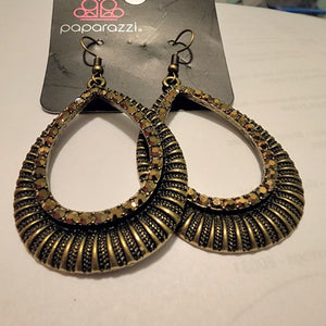 Brass Rhinestone Earrings
