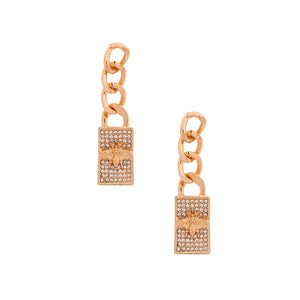 Golden Buzz: Chain Bee Earrings