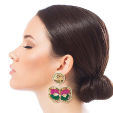 Load image into Gallery viewer, Sequin Mardi Gras Mask Earrings
