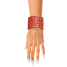 Load image into Gallery viewer, Radiant Red Greek Key Cuff - Bespoke Gold
