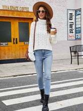 Load image into Gallery viewer, Turtle Neck Cable-Knit Sweater
