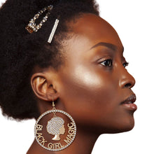 Load image into Gallery viewer, Gold Black Girl Magic Earrings
