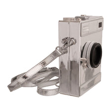 Load image into Gallery viewer, Shiny Silver Camera Handbag
