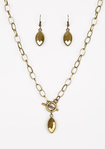 Club Sparkle - Brass Necklace - N0732