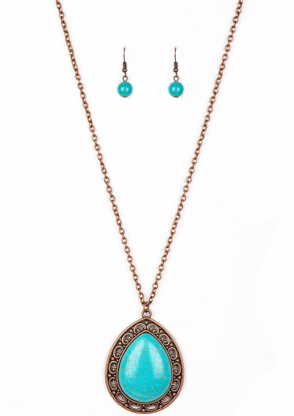 Full Frontier - Copper Turquoise Necklace - N0316
