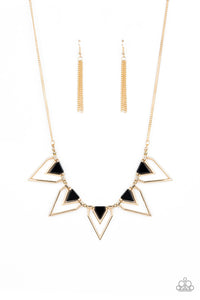 The Pack Leader - Gold & Black Triangle Necklace