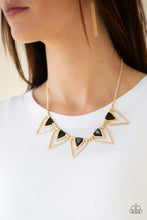 Load image into Gallery viewer, The Pack Leader - Gold &amp; Black Triangle Necklace
