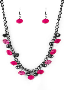 Runway Rebel - Pink Necklace - Black