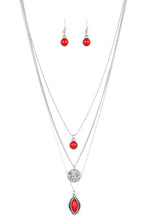 Load image into Gallery viewer, Tide Drifter - Red Necklace - B0631
