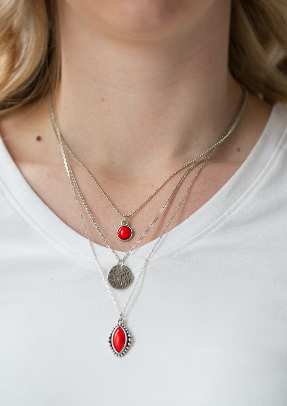 Tide Drifter - Red Necklace - B0631