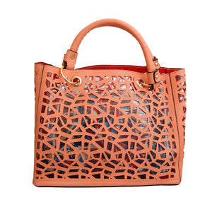 Coral Laser Cut Tote Bag Set