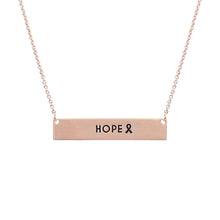 Load image into Gallery viewer, Rose Gold Ribbon HOPE Plate Necklace
