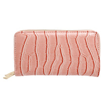 Load image into Gallery viewer, Pink Croc Double Zipper Wallet
