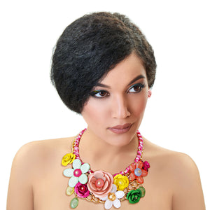 Bright Rose Chunky Collar Necklace