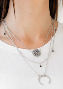 Lunar Lotus - Black Necklace - N0224