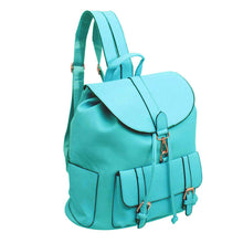 Load image into Gallery viewer, Aqua Buckle Flap Backpack
