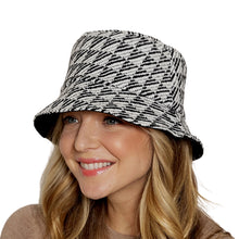 Load image into Gallery viewer, Black Geo Pattern Topstitch Bucket Hat
