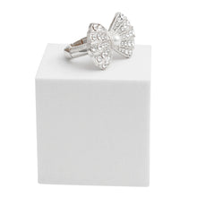 Load image into Gallery viewer, Silver Rhinestone Bow Ring
